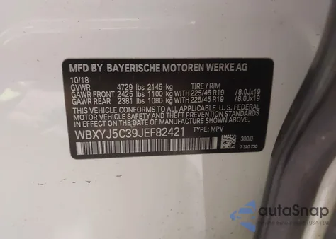 2018 BMW X2 xDrive28I from USA, damaged, VIN WBXYJ5C39JEF82421